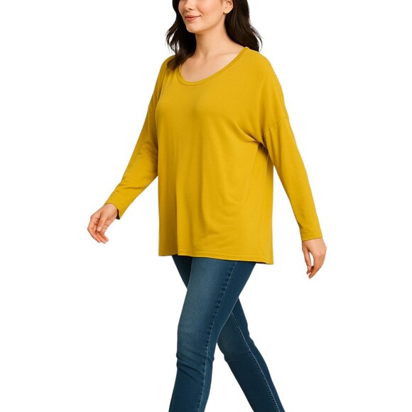 PIKO Mustard Yellow Oversized Long Sleeve Top (M) Bamboo Blend - Picture 4 of 8
